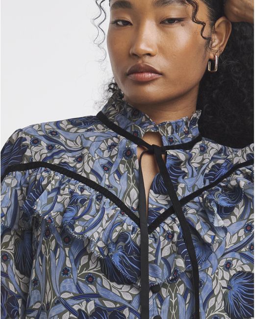 Hope & Ivy Blue William Morris Society Blouse