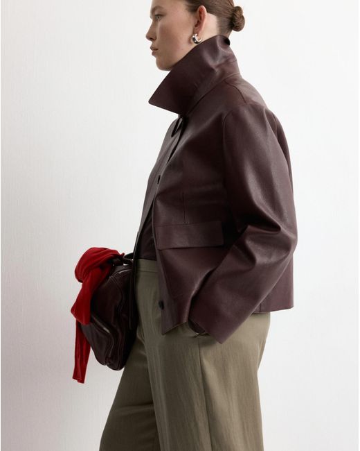 Mango Brown High-Waisted Lyocell Trousers