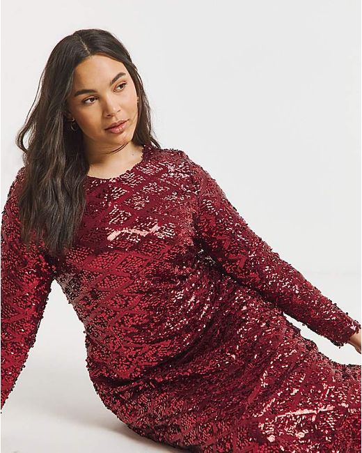 Lovedrobe Red Sequin Maxi Dress