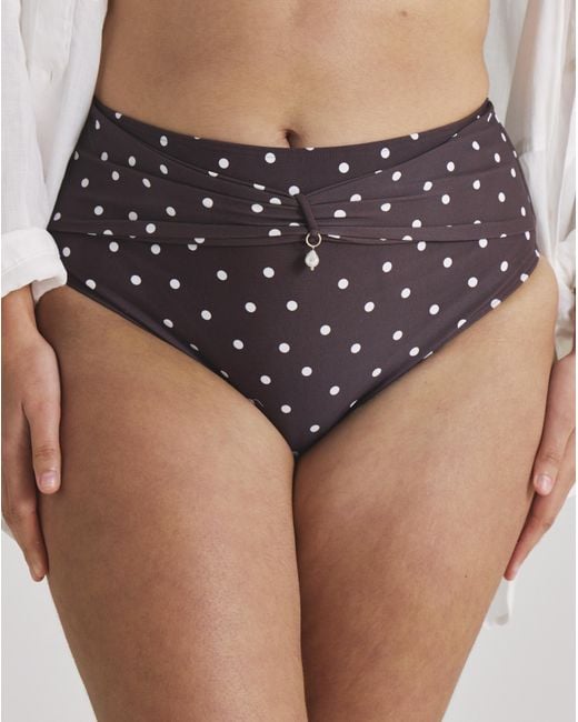 MAGISCULPT Gray High Waist Spot Print Bikini Bottoms