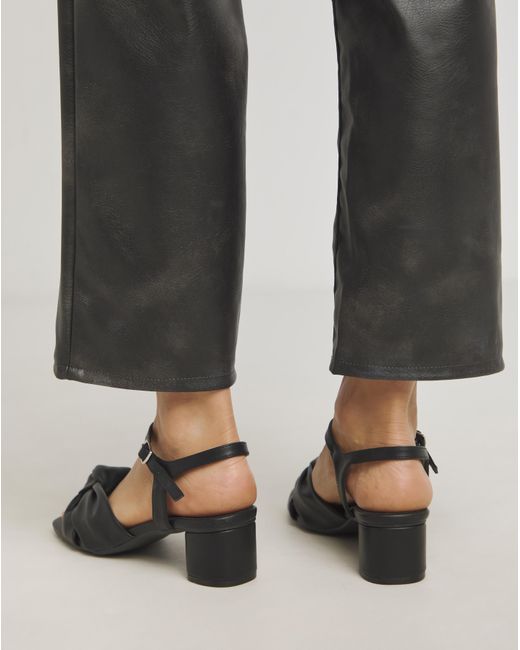 JD Williams Black Volume Twist Block Heel Sandal Eee Fit