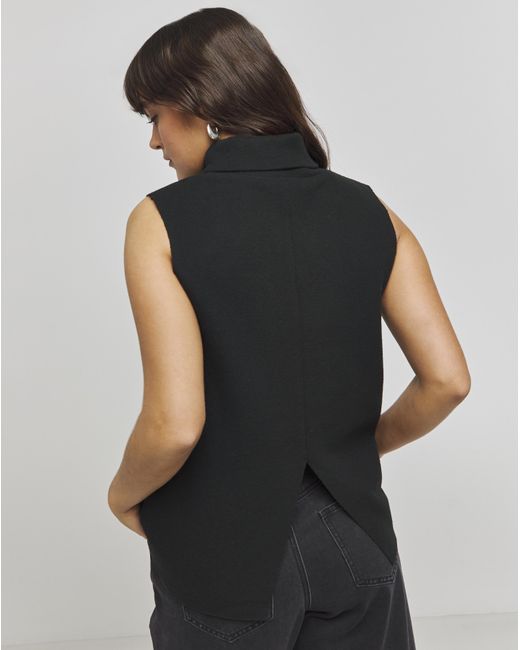 Simply Be Black Cut & Sew Roll Neck Vest