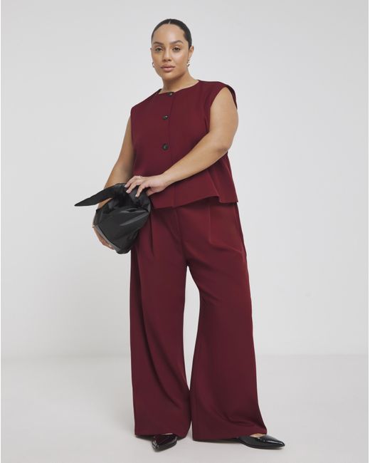 Simply Be Red Buttoned Waistcoat Top