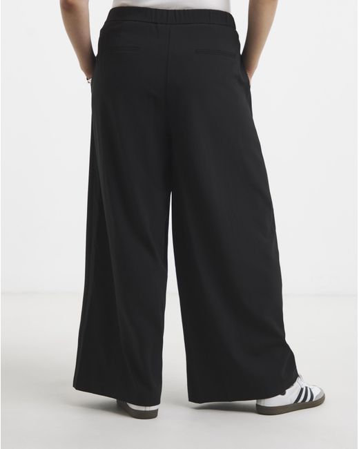 Simply Be Black Magisculpt Wide Leg Reg Trousers
