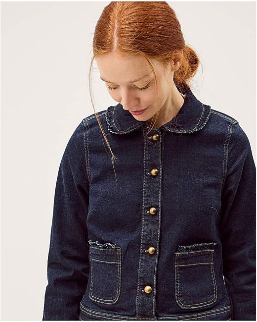 Monsoon Blue Sadie Frill Denim Jacket