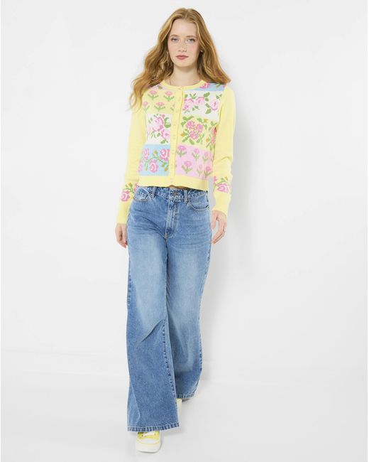 Joe Browns Blue Jb Felicity Patchwork Floral Cardigan