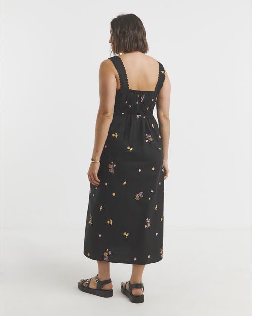 Simply Be Black Embroidered Dress
