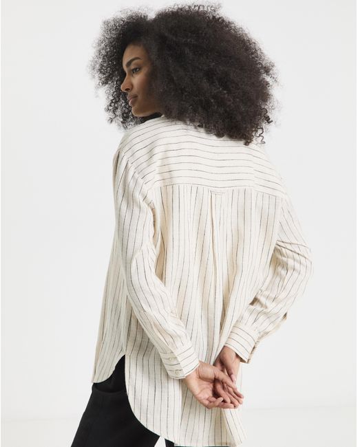 Simply Be White Linen Mix Shirt