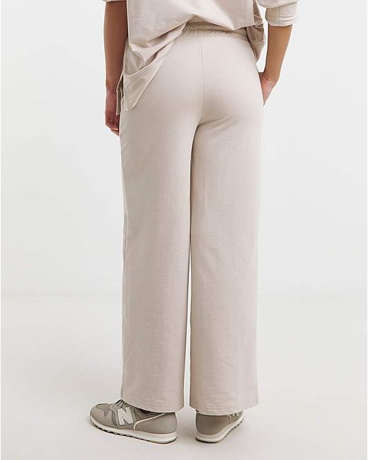 Simply Be White Reverse Loop Back Joggers