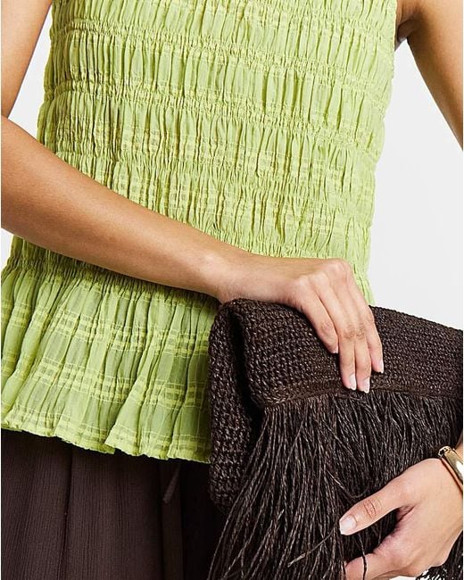 Simply Be Green Shirred Top