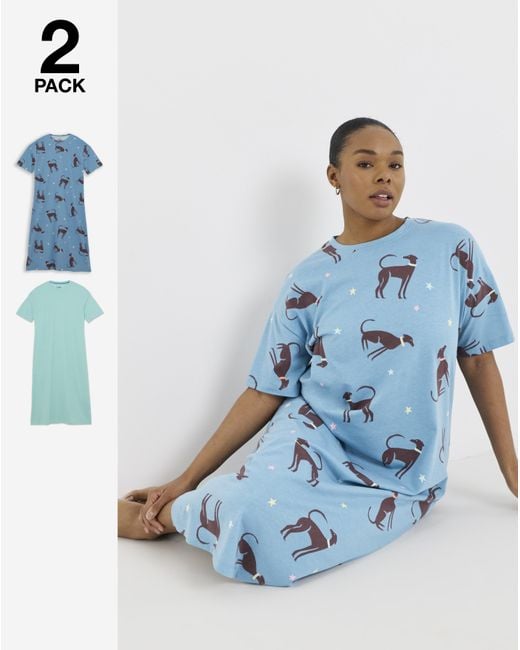 Pretty Secrets Blue 2 Pack Midi Nighties