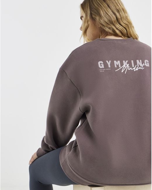 Gym King Purple Poise Relaxed Crew Sweatshirt