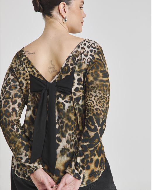 Simply Be Black Bow Back Top