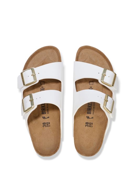 Birkenstock White Arizona Patent Sandals
