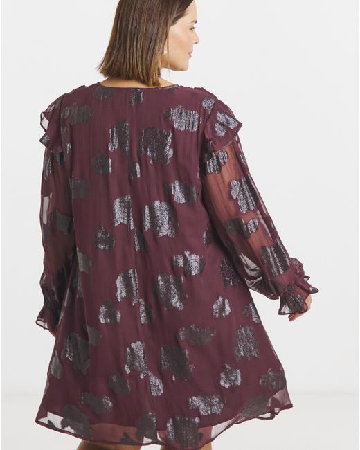 Simply Be Red Jacquard Smock Dress