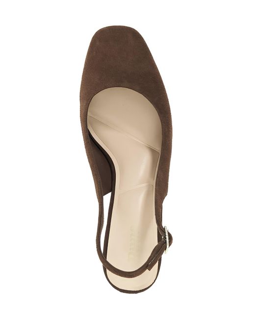 Dune Brown Catharine Suede Slingback Heel