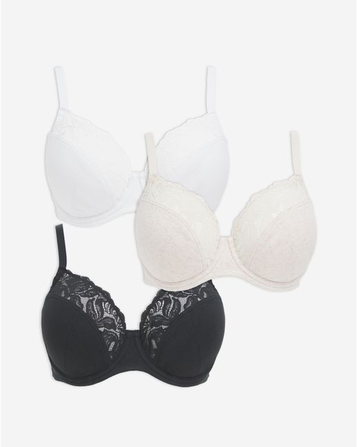 Pretty Secrets Brown 3 Pack Lace Full Cup Bras