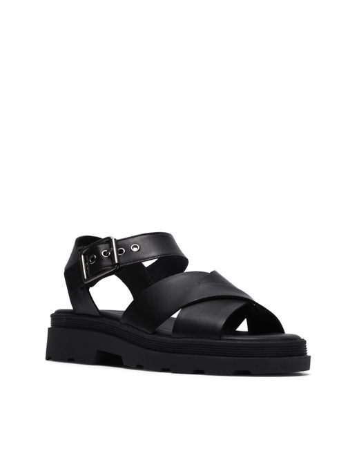 Clarks Black Orinoco Leather Sandal D Fit