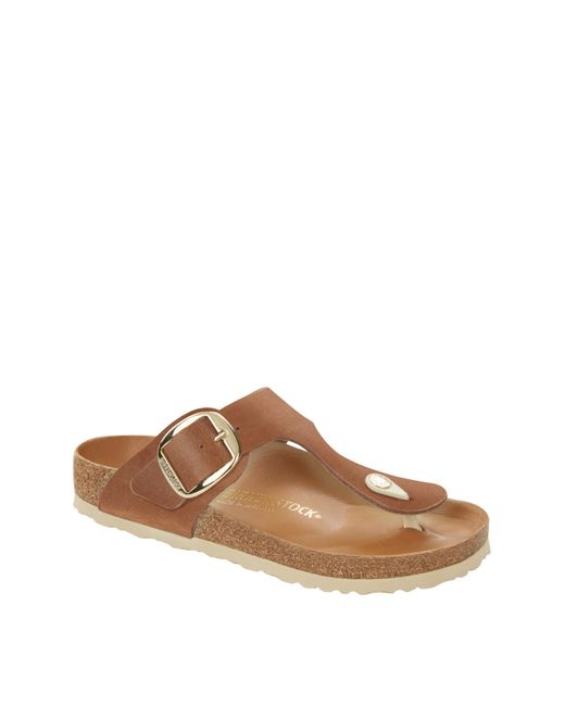 Birkenstock Brown Gizeh Lea Buckle Sandals