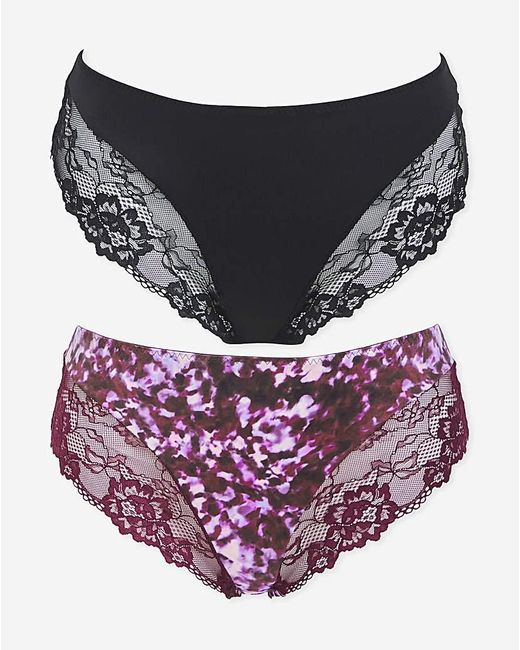 Pretty Secrets Purple 2 Pack Adrianne Midi Knickers