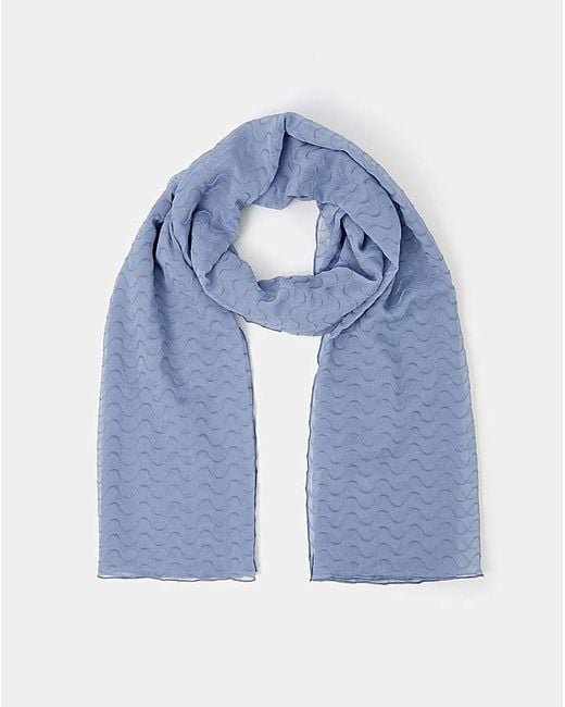 Accessorize Blue Wave Stitch Scarf