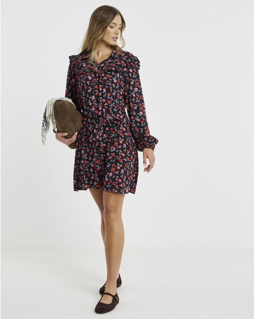 Simply Be Multicolor Frill Detail Shirt Dress