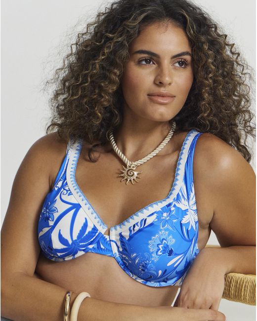 Figleaves Blue Frida Bikini Top