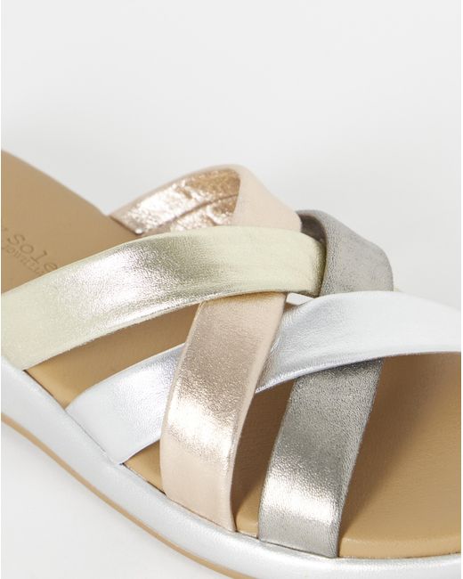 JD Williams Natural Multi Tubular Mule Sandals Wide
