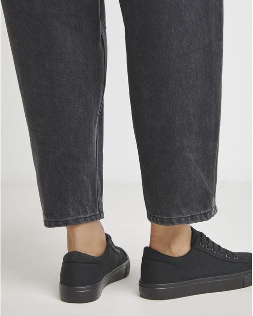 Simply Be Black Lace Up Canvas Trainer Wide