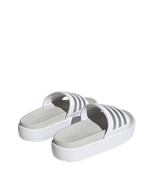 Adidas White Adilette Platform Slides