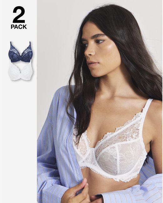 Pretty Secrets Blue 2 Pack Ella Full Cup Wired Bras