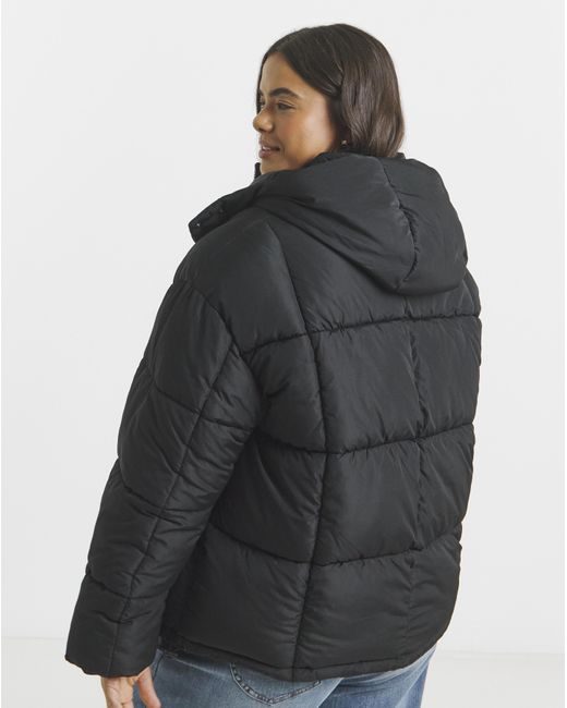 Simply Be Black Padded Short Coat