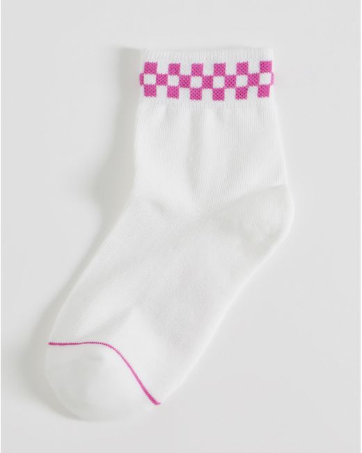 Vans Pink Check Half Crew Socks