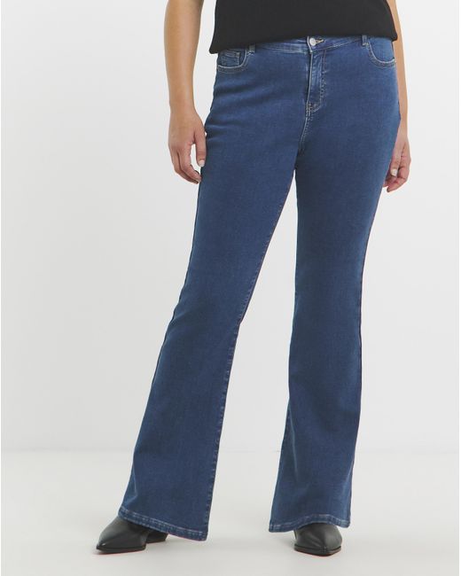 Simply Be Blue Fleece Lined Cosy Flare Leg Jeans