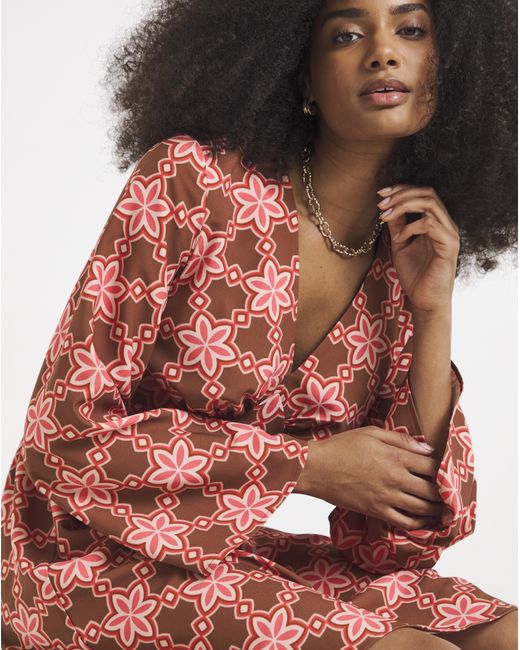 Twisted Wunder Red Mini Crepe Dress