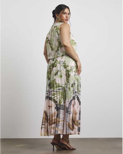 Joanna Hope White Printed Pleated Dress