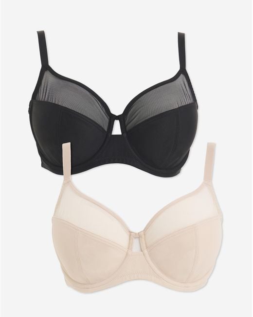 Pretty Secrets White 2 Pack Mesh Minimiser Wired Bras