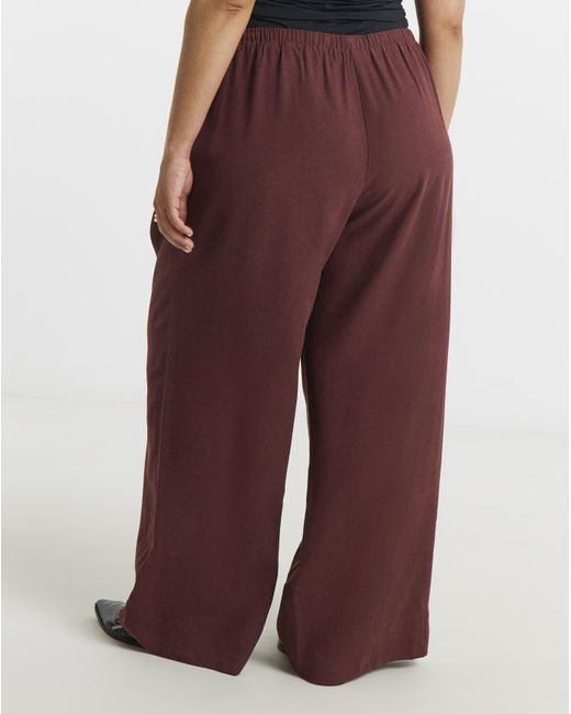 Simply Be Red Pleat Front Palazzo Trouser