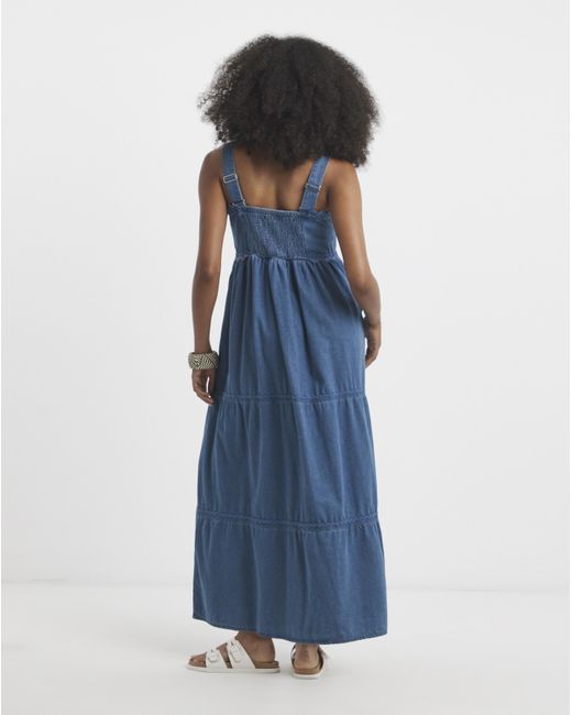 Simply Be Blue Denim Ric Rac Midaxi Sun Dress