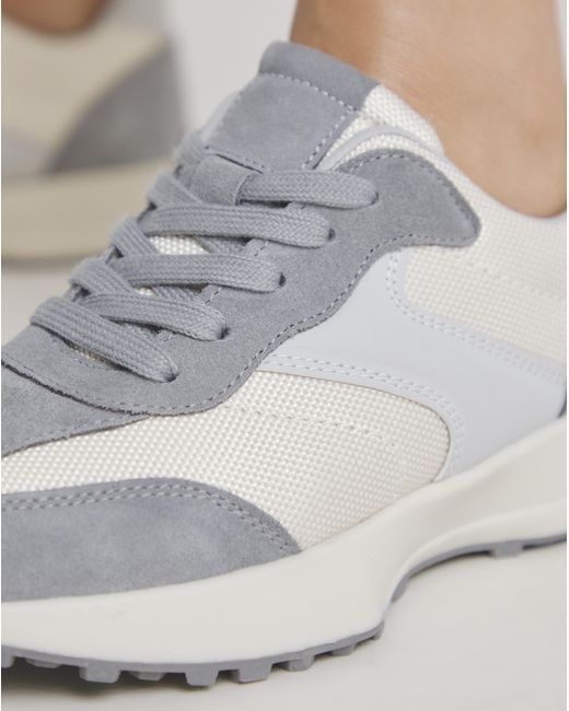 Simply Be Gray Retro Runner Trainer Wide Fit