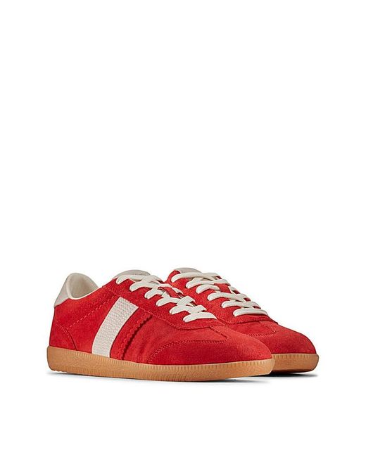Clarks Red Stara Combi Suede Trainers