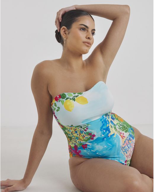 Simply Be Blue Bandeau Swimsuit
