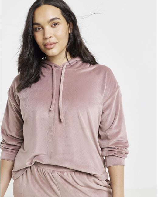 Figleaves Pink Velour Hooded Lounge Set