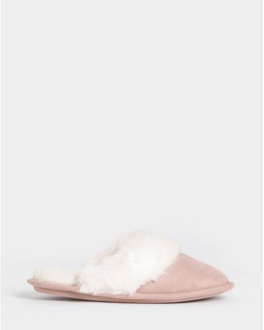 Simply Be Pink Closed Toe Mule Slippers Wide
