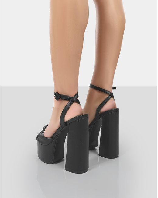 Public Desire Blue Knot On Wide Fit Sandals