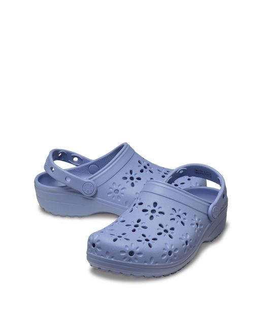 CROCSTM Blue Classic Floral Cut Out Clog