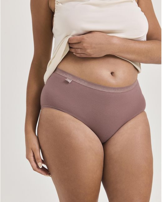 Sloggi Pink 3Pk Basic Midi Knicker Cocoa Mult
