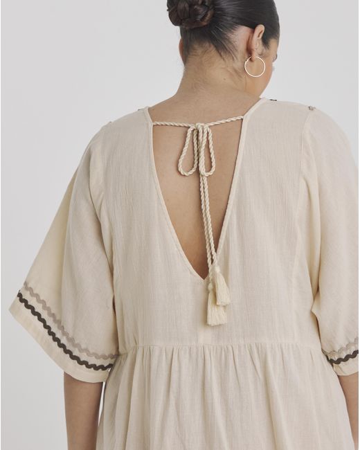 Beach To Beach Natural Ric Rac Mini Beach Dress