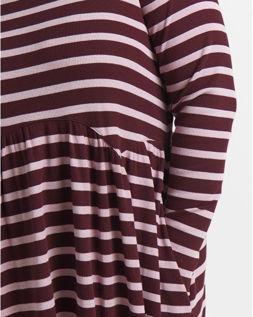 Simply Be Red Burgundy Ribbed Midi Dress