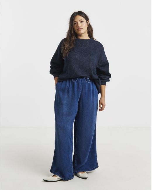 Simply Be Blue Boucle Jumper